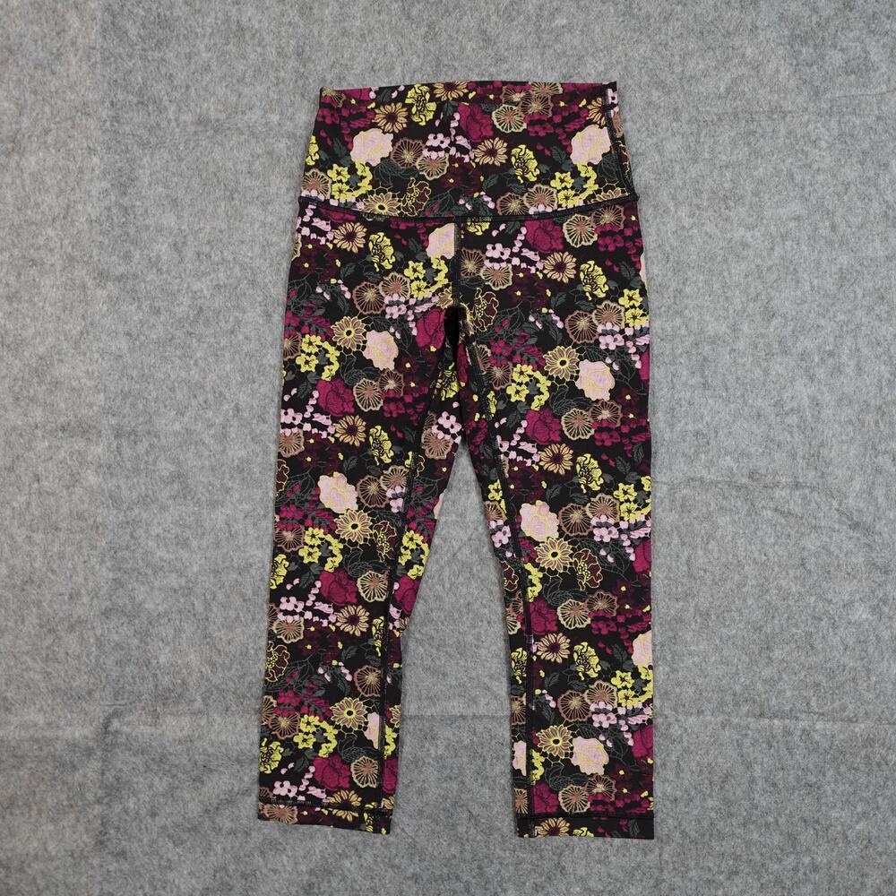 Lululemon Leggings Womens 4 Wunder Under High Rise Crop 21" Luxtreme Floral Yoga